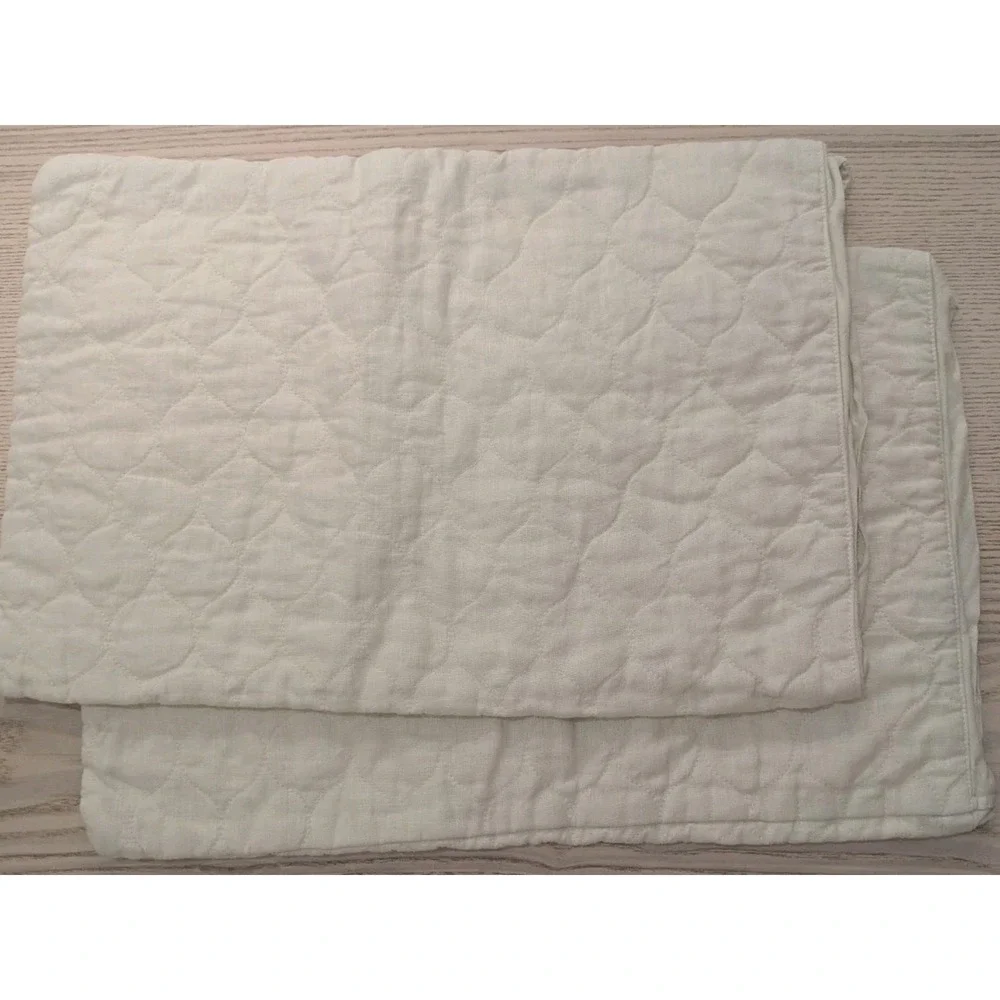 Bella‎ Notte June Quilted linen Boudoir Pillowcase sham Small Off White Ivory
